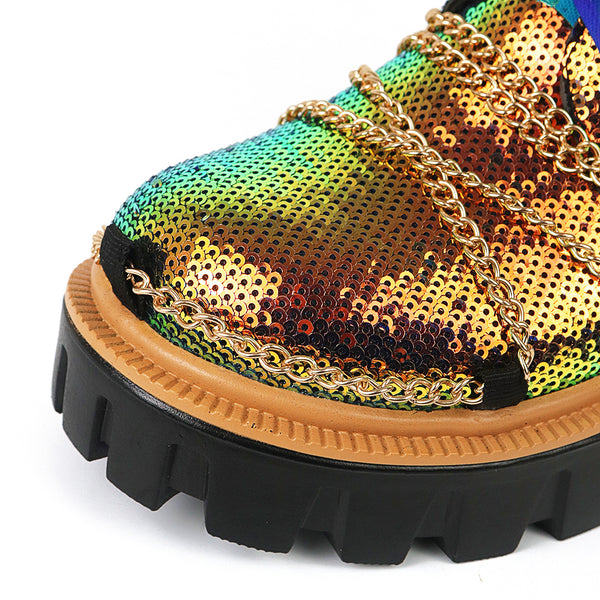 Ladies Rainbow Platform Boots