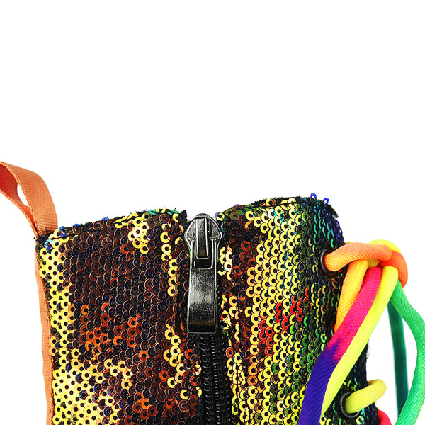 Ladies Rainbow Platform Boots