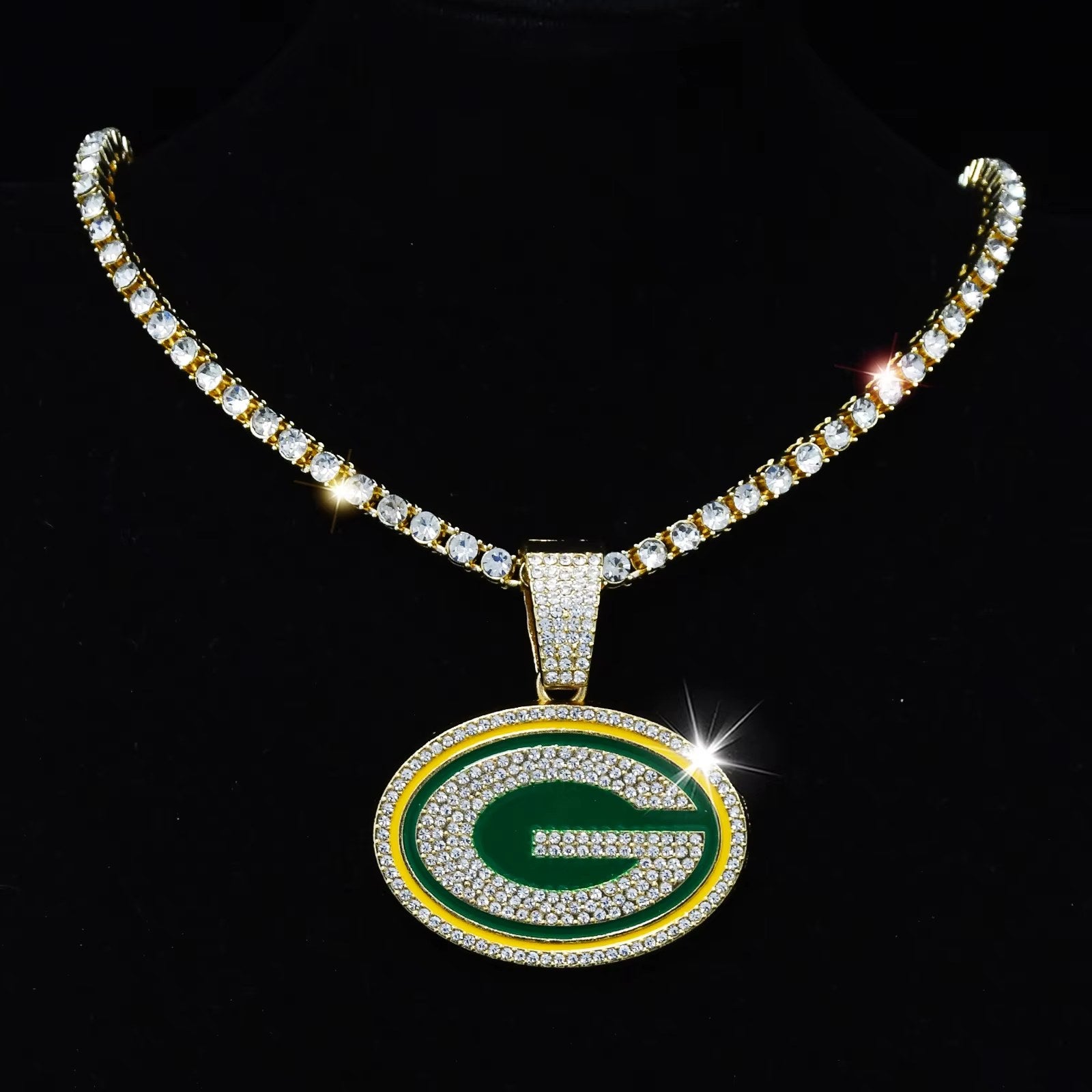 Tennis Chain Green Bay Packers  Necklace