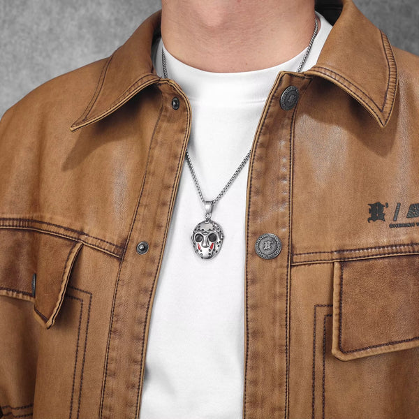 Silver Jason Mask Necklace  Necklace
