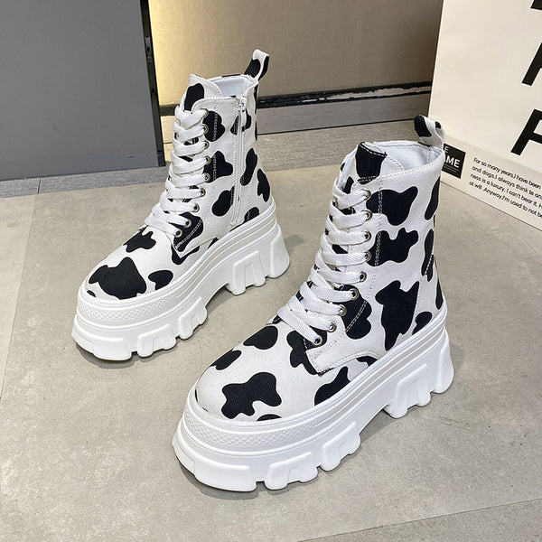 Ladies Cow Print Boots