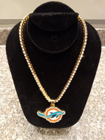 Tennis Chain Miami Dolphins Necklace
