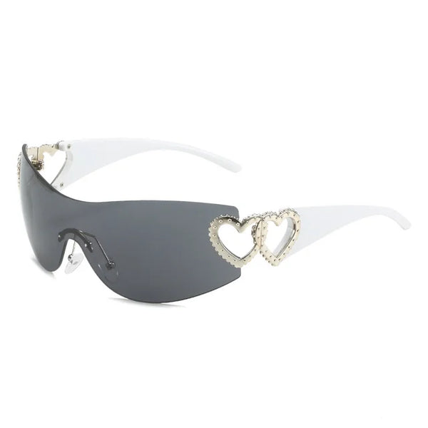 Y2k Rimless Heart Sunglasses