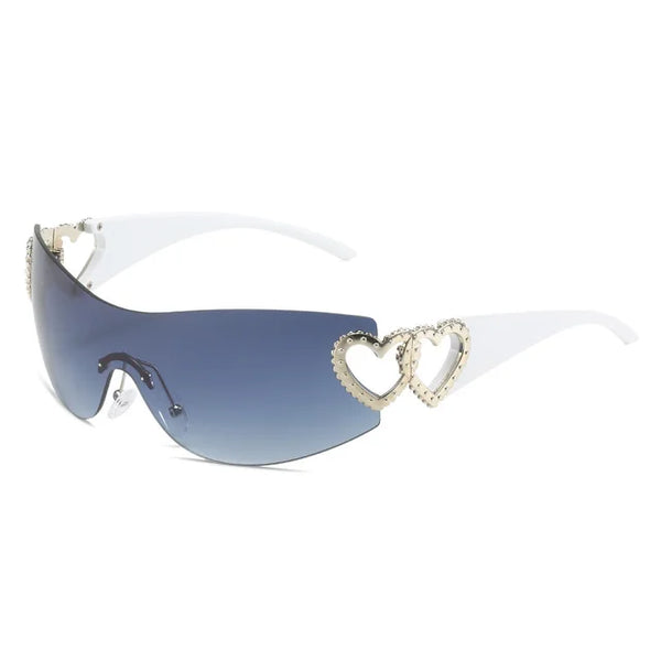 Y2k Rimless Heart Sunglasses