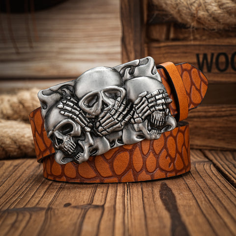 Triple Skull Head Belt