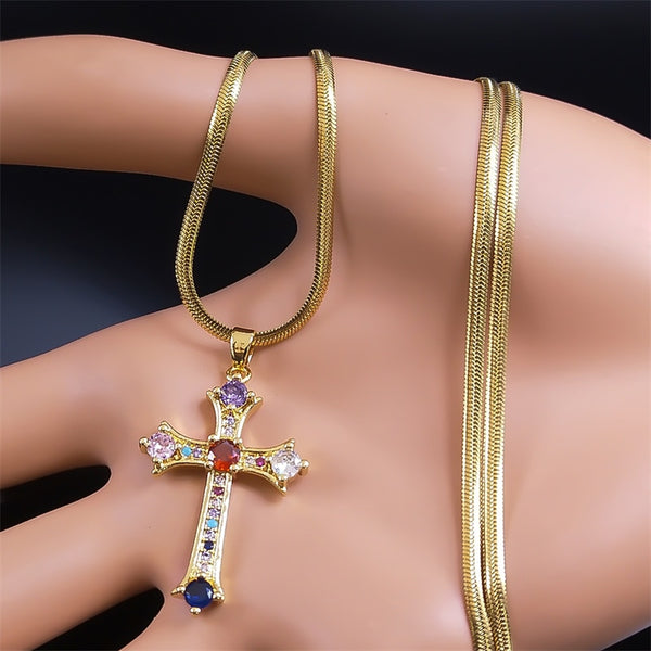 Colorful Cross Necklace