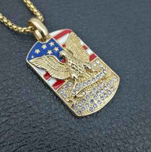American Flag Eagle Necklace