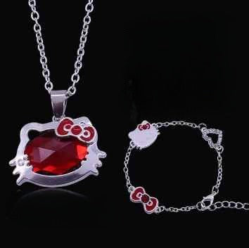 Hello Kitty Bracelet & Necklace Set